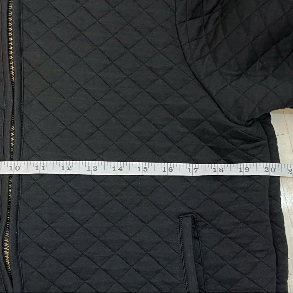 Marine Layer Corbet Black Cropped Quilted Bomber Jacket size Large - Picture 9 of 10